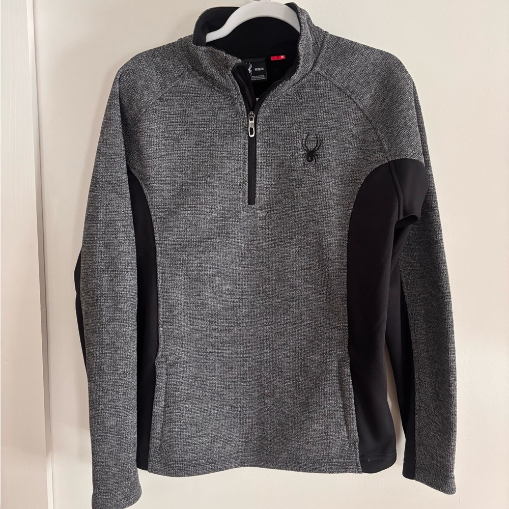 Spyder Quarter Zip Performance Pullover | Black and Gray Size M Athletic/Outdoor